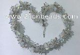 CGN408 19.5 inches chinese crystal & opal chips beaded necklaces