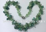 CGN414 19.5 inches chinese crystal & amazonite chips beaded necklaces