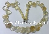 CGN430 20 inches freeform citrine gemstone beaded necklaces