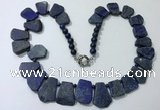 CGN432 20 inches freeform lapis lazuli gemstone beaded necklaces