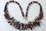 CGN461 22 inches chinese crystal & mixed gemstone beaded necklaces