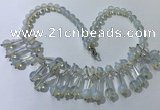 CGN500 21 inches chinese crystal & opal beaded necklaces