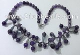 CGN503 21 inches chinese crystal & amethyst beaded necklaces