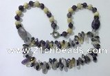 CGN518 23.5 inches chinese crystal & mixed gemstone beaded necklaces