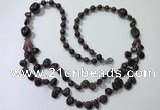 CGN539 27 inches chinese crystal & garnet beaded necklaces