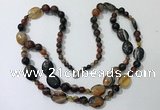 CGN549 23.5 inches striped agate gemstone beaded necklaces