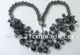 CGN557 19.5 inches stylish 4mm - 12mm cat eye beaded necklaces