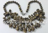 CGN565 19.5 inches stylish 4mm - 12mm yellow tiger eye beaded necklaces
