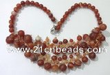 CGN570 19.5 inches stylish 4mm - 12mm striped agate beaded necklaces