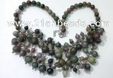 CGN572 19.5 inches stylish 4mm - 12mm Indian agate beaded necklaces