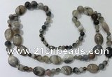 CGN580 23.5 inches striped agate gemstone beaded necklaces