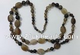 CGN581 23.5 inches striped agate gemstone beaded necklaces