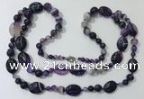 CGN583 23.5 inches striped agate gemstone beaded necklaces