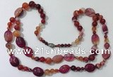 CGN585 23.5 inches striped agate gemstone beaded necklaces