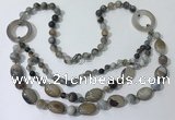 CGN595 23.5 inches striped agate gemstone beaded necklaces
