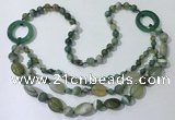 CGN599 23.5 inches striped agate gemstone beaded necklaces