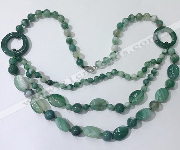 CGN600 23.5 inches striped agate gemstone beaded necklaces