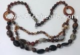 CGN602 23.5 inches striped agate gemstone beaded necklaces