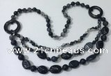 CGN603 23.5 inches striped agate gemstone beaded necklaces