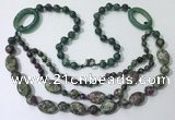 CGN604 23.5 inches imitation ruby zoisite gemstone beaded necklaces