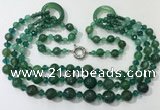 CGN641 24 inches chinese crystal & striped agate beaded necklaces