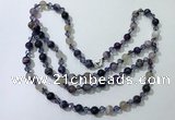 CGN652 22 inches chinese crystal & striped agate beaded necklaces