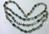 CGN658 22 inches chinese crystal & striped agate beaded necklaces