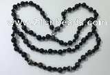 CGN659 22 inches chinese crystal & striped agate beaded necklaces