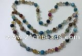 CGN660 22 inches chinese crystal & striped agate beaded necklaces