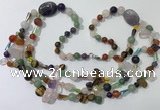 CGN681 23.5 inches chinese crystal & mixed gemstone beaded necklaces