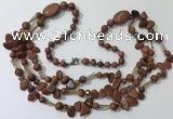 CGN682 23.5 inches chinese crystal & goldstone beaded necklaces