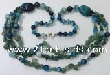 CGN684 23.5 inches chinese crystal & mixed gemstone beaded necklaces