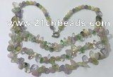 CGN698 22.5 inches chinese crystal & mixed gemstone beaded necklaces