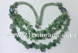 CGN699 22.5 inches chinese crystal & green aventurine beaded necklaces