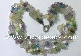 CGN711 22 inches fashion 3 rows mixed gemstone beaded necklaces