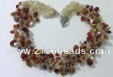 CGN716 21.5 inches stylish mixed goldstone beaded necklaces