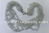 CGN720 19.5 inches stylish 6 rows white crystal chips necklaces