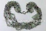 CGN725 19.5 inches stylish 6 rows fluorite chips necklaces