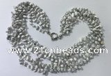 CGN730 19.5 inches stylish 6 rows white howlite chips necklaces