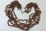 CGN731 19.5 inches stylish 6 rows goldstone chips necklaces