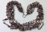 CGN736 19.5 inches stylish 6 rows mixed gemstone chips necklaces