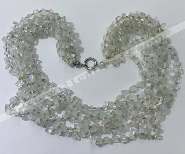 CGN745 19.5 inches stylish 8 rows opal chips necklaces