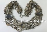 CGN761 20 inches stylish 6 rows Botswana agate chips necklaces