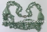 CGN785 23.5 inches stylish green aventurine chips necklaces
