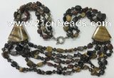 CGN791 23.5 inches stylish mixed tiger eye nuggets necklaces
