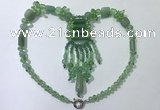 CGN817 19.5 inches chinese crystal & green aventurine statement necklaces