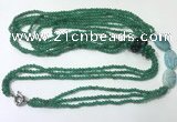 CGN847 30 inches trendy green agate long beaded necklaces