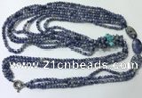 CGN848 30 inches trendy blue spot stone long beaded necklaces