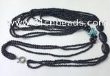 CGN849 30 inches trendy blue goldstone long beaded necklaces