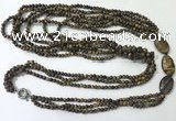 CGN854 30 inches trendy yellow tiger eye long beaded necklaces